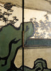 Chinese Export Six Panel Coromandel Screen Gilt Courtyard