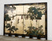 Chinese Export Six Panel Coromandel Screen Gilt Courtyard