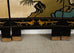 Chinese Export Six Panel Coromandel Screen Gilt Courtyard