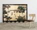 Chinese Export Six Panel Coromandel Screen Gilt Courtyard