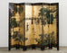 Chinese Export Six Panel Coromandel Screen Gilt Courtyard