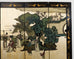 Chinese Export Six Panel Coromandel Screen Gilt Courtyard