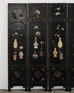 Chinese Six-Panel Carved Hardstone Lacquered Coromandel Screen