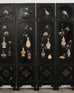 Chinese Six-Panel Carved Hardstone Lacquered Coromandel Screen