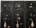 Chinese Six-Panel Carved Hardstone Lacquered Coromandel Screen
