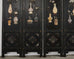 Chinese Six-Panel Carved Hardstone Lacquered Coromandel Screen