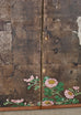 Japanese Edo Six Panel Screen Chrysanthemums on Silver Leaf