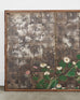 Japanese Edo Six Panel Screen Chrysanthemums on Silver Leaf