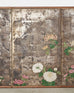 Japanese Edo Six Panel Screen Chrysanthemums on Silver Leaf