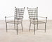 Set of Six Mario Papperzini Lattice Garden Dining Armchairs