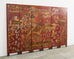 Gracie Style Six Panel Chinoiserie Lacquered Wallpaper Screen