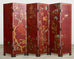 Gracie Style Six Panel Chinoiserie Lacquered Wallpaper Screen