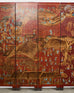 Gracie Style Six Panel Chinoiserie Lacquered Wallpaper Screen