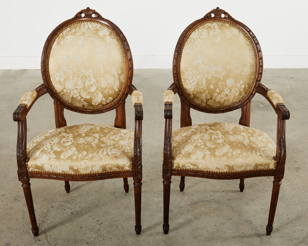 Set of Eight French Louis XVI Style Walnut Dining Chairs – Erin Lane Estate
