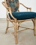 Set of Eight McGuire Gilt Rattan Caned Dining Chairs