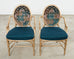 Set of Eight McGuire Gilt Rattan Caned Dining Chairs