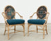 Set of Eight McGuire Gilt Rattan Caned Dining Chairs