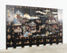 Chinese Export Eight Panel Coromandel Screen Blue Mountain Pavilion