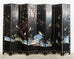 Chinese Export Eight Panel Coromandel Screen Blue Mountain Pavilion