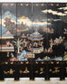 Chinese Export Eight Panel Coromandel Screen Blue Mountain Pavilion