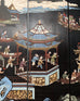 Chinese Export Eight Panel Coromandel Screen Blue Mountain Pavilion