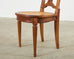 Set of Eight Louis XVI Style Walnut Cane Dining Chairs
