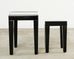 Alexandra Von Furstenberg Black Acrylic Nesting Drink Tables with Vanity Tray