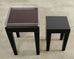 Alexandra Von Furstenberg Black Acrylic Nesting Drink Tables with Vanity Tray