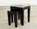 Alexandra Von Furstenberg Black Acrylic Nesting Drink Tables with Vanity Tray