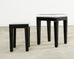 Alexandra Von Furstenberg Black Acrylic Nesting Drink Tables with Vanity Tray