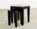 Alexandra Von Furstenberg Black Acrylic Nesting Drink Tables with Vanity Tray