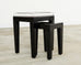 Alexandra Von Furstenberg Black Acrylic Nesting Drink Tables with Vanity Tray