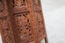 Moorish Style Carved Teak Inlaid Round Tabouret Drink Table