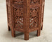 Moorish Style Carved Teak Inlaid Round Tabouret Drink Table