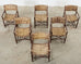 Set of Six McGuire Antalya Laced Rawhide Rattan Dining Armchairs