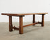 French Arts and Crafts Oak Farmhouse Trestle Dining Table