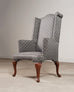 Mid-Century English Georgian Wingback Upholstered Armchair