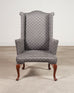 Mid-Century English Georgian Wingback Upholstered Armchair