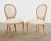 Set of Six Country French Style Cerused Wood Dining Chairs