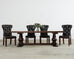 Set of Four Ralph Lauren Tufted Leather Dining Chairs