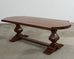 Country Italian Oak Farmhouse Trestle Dining Table Round Ends