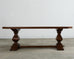 Country Italian Oak Farmhouse Trestle Dining Table Round Ends