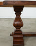 Country Italian Oak Farmhouse Trestle Dining Table Round Ends