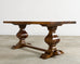 Country Italian Provincial Walnut Farmhouse Trestle Dining Table