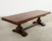 Grand Country French Oak Farmhouse Trestle Dining Table 7.5 Ft