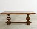 Country Italian Provincial Walnut Farmhouse Trestle Dining Table