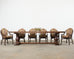 Set of Six McGuire Organic Modern Rattan Cathedral Dining Chairs