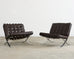 Pair of Midcentury Barcelona Chairs After Ludwig Mies Van der Rohe