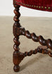 Set of Fourteen English Baroque Style Walnut Barley Twist Dining Chairs