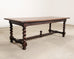 19th C. French Louis XVIII Style Oak Barley Twist Dining Table 7 Ft